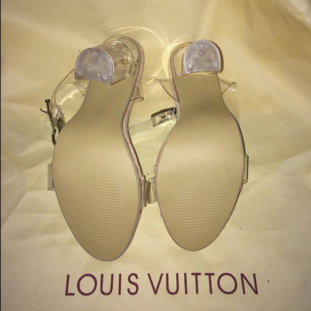 Clear Block Heels Size 7 - image 3
